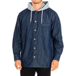La Martina - TMC009-DM081 - Jas - Denim - Regular Fit - Hoge Kraag met Verstelbare Capuchon