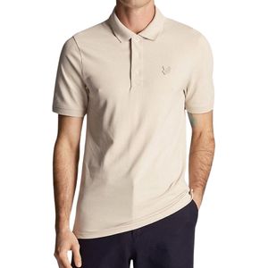 Lyle & Scott - Tonal Eagle Polo Shirt - Beige - Katoenmix - Regular Fit