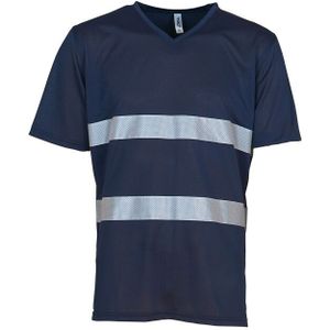 Yoko Unisex volwassenen hi-vis v hals veiligheid t-shirt