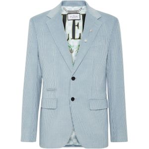 Philipp Plein - Velvet Gabardine Blazer - Blauw - Flicky Fit