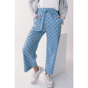 Geruite Wijde Pantalon