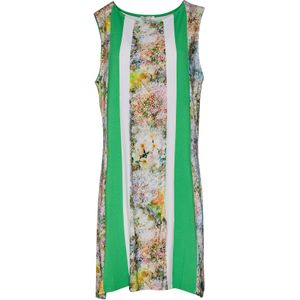 Bloemen - A-lijn Jurk - Groen - Stretch Jersey Stof