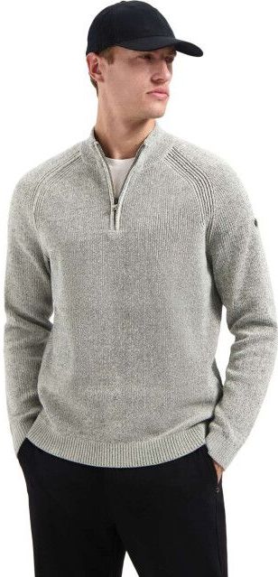 Chenille - Melange Trui - Halve Rits - Raglanmouwen