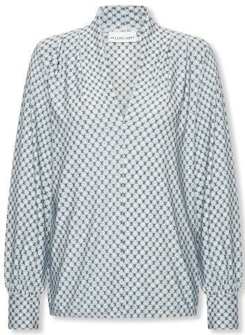 Helena Hart - 7674Mil Top Jozzy Print Milly Ice - Blauw - Overhemd