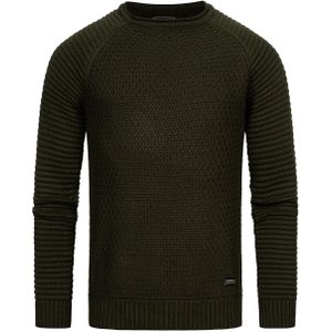 Zware biker Chunky trui met ronde hals