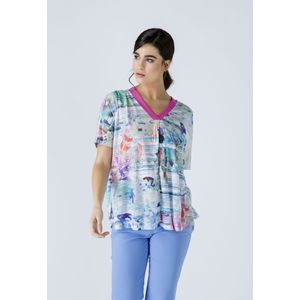 Imprimétops - Bedrukte V Hals Top - 100% Viscose - Korte Mouwen