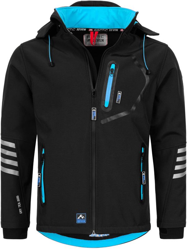 Arctic Seven - Softshell Jas - Zwart - Heren - Overgangsjas