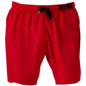 Moschino - Lange Zwemshort - Rood - Metalen Logo