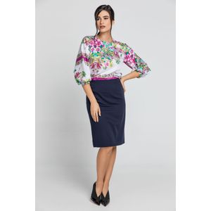 Top met bloemenprint en bisschopsmouwen