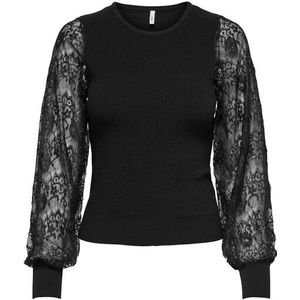 Only - ONLPERRY LIFE LS MIX O-NECK KNT - Trui - Zwart - Slim Fit