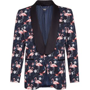 Billionaire - Blazer Palms - Blauw - Katoen - Super Slim Fit