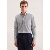 Seidensticker - 845524 - Chemise - Blauw - Manches Longues - Coupe Droite