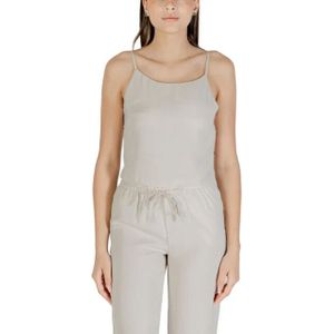 Only - Onlthalia Life Strap String Singlet Wvn - Beige - Polyester