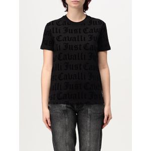 Just Cavalli - AllOver Logo Print - T-shirt - Zwart