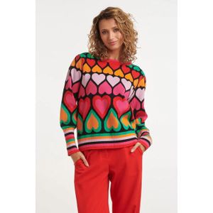 Smashed Lemon - 24900 - Gebreide Top - Multi - Hartjesprint