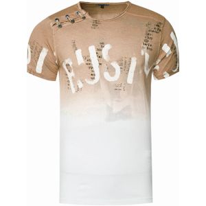 Rusty Neal - T-shirt - Katoen - Normale Pasvorm - Met Gradient en Zijknopstrip