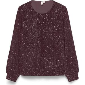 VERO MODA - Pailletten Top - Donkerrood
