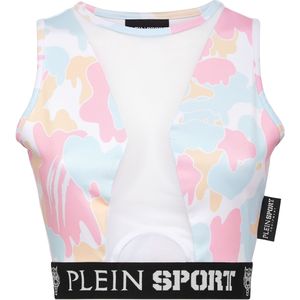 Plein Sport - Jogging Cropped Top - Veelkleurig - Mouwloos - Camouflage