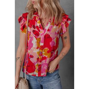 Bloemenprint V-hals Blouse
