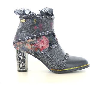 Laura Vita - Ledao 35 - Enkellaars - Hoogwaardig Leer - Bloemendessin