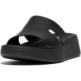 FitFlop F-mode raw-edge leather flatform h-bar slides