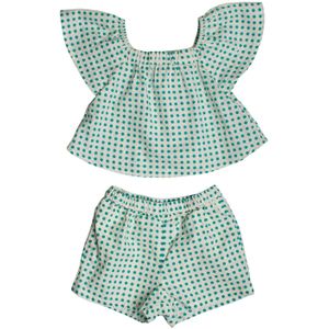 Linnen blouse en shortset 663083 voor meisjes