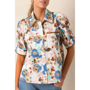 Bloemdruk Poplin Shirt