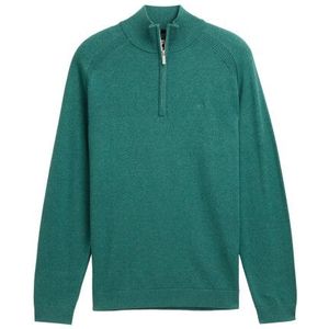 Tom Tailor - Basic Knit Troyer - Groen - Schipperstruien