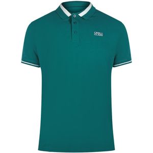 Cavalli Class Bold Stripe Collar Groen Poloshirt