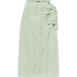 Dreimaster - Wikkelrok - Gebroken Wit Licht Olijfgroen - Dames