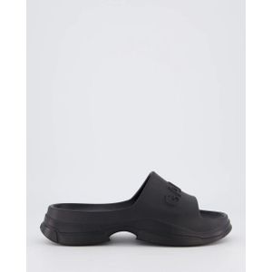 Ganni - Zwarte Pool Slide Sandaal - Zwart - Suikerrietresine