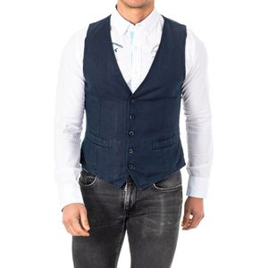La Martina - Vest - Donkerblauw - 100% Linnen