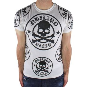 Philipp Plein - Plum Multi Logo Design - T-shirt - Wit