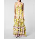 Philipp Plein - Long Dress New Baroque - Veelkleurig - Maxi-jurk - Zijde Chiffon