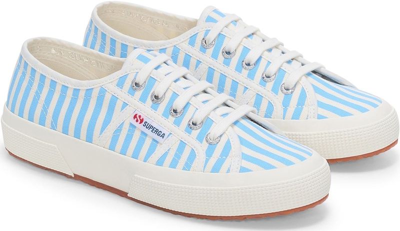 Superga - 2750 Strepen Print - Sneakers - Off White/Azure
