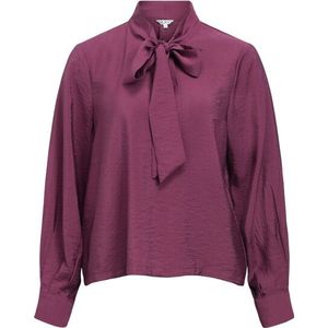 Object - Objjacira Re Bow Shirt Noos - Blouse - Mauve Wine - Dames