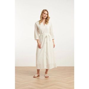 Smashed Lemon - 25146 - Midi-jurk - Wit - Broderie Anglaise