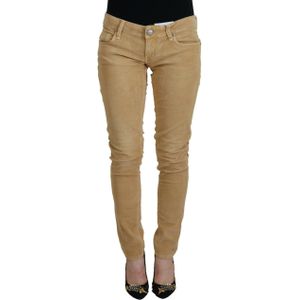 Acht Brown Katoen Corduroy Lage Taille Dames Casual Dames Jeans