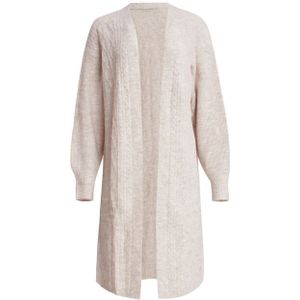 Smashed Lemon - Oversized Open Cardigan - Zandkleur - Vlechtstructuur