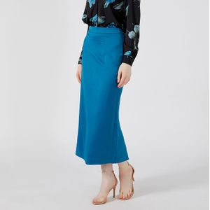 Midi - Rechte Rok - 90 cm - Satijnmatte Stof