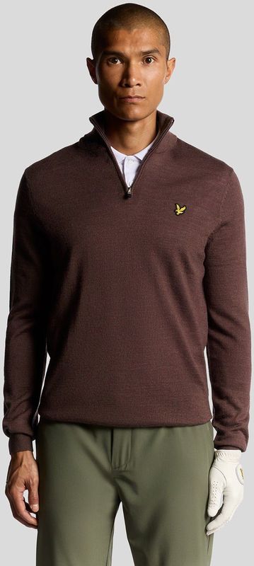 Lyle & Scott - Golf 1/4 Zip - Wolmix Trui - Paars