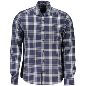 North Sails - Blauw Geruit Overhemd - Heren - Lange Mouwen - Katoen
