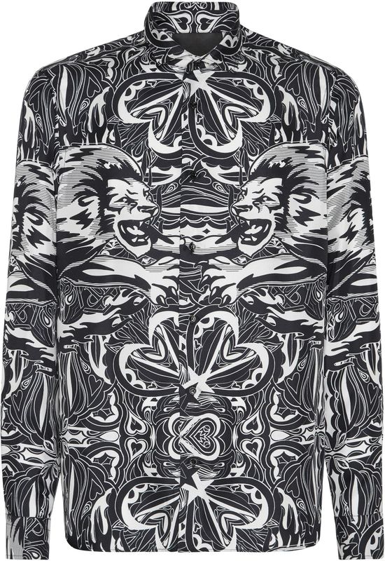 Philipp Plein - Dandy Lion Circus - Overhemd - Zwart - Zijde