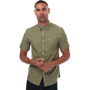Farah - Drayton - Overhemd - Olive - Korte Mouwen