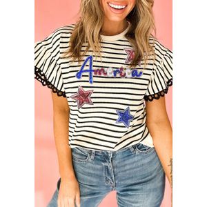 Patriottische Ster Ruffle T-shirt