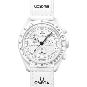 Swatch Bioceramic moonswatch mission to moonphase snoopy white