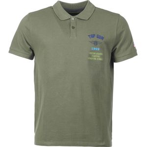 TOP GUN - Poloshirt - Kaki - Normale Pasvorm - Kwartmouw