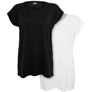 Urban Classics Dames verlengd schouder t-shirt (set van 2)
