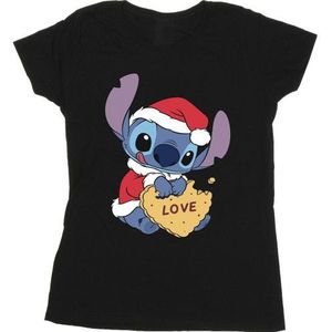 Li-cense Disney dames lilo and stitch kerstmis liefde koekje katoenen t-shirt