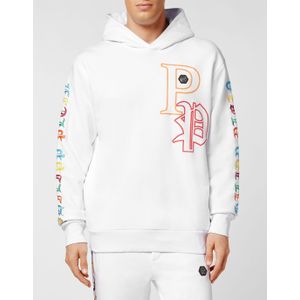 Philipp Plein - Hooded Sweatshirt Gothic - Wit - Katoen